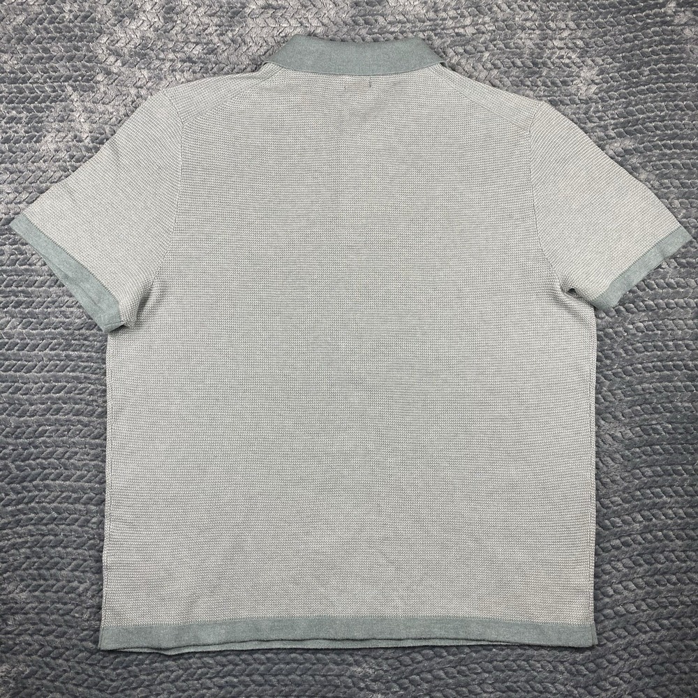 J Crew Shirt Mens XXL Green Basketweave Knit Sweater Polo Short Sleeve NEW - Picture 3 of 11